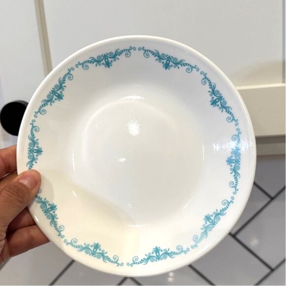 Corelle plate from the "Garden Lace" pattern desert plates x4 retro teal cottage - Picture 1 of 7